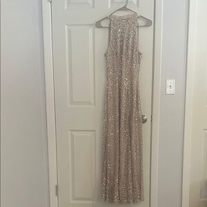 Elegant Sequin Wedding Dress - Gold